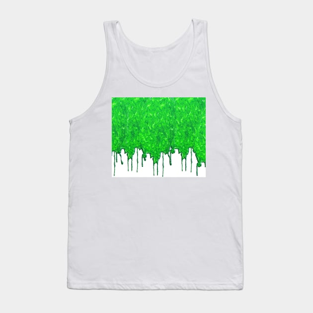 Green Slime Drip Texture Tank Top by saradaboru